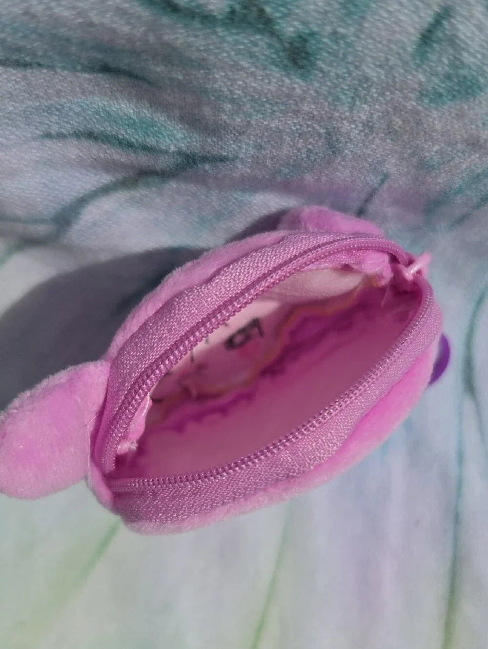 Kuromi Pink Plush Coin Pouch with Clip